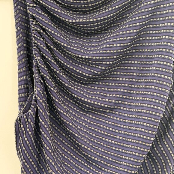 Atlein Midnight Blue Draped Sleeveless Dress Asymmetrical‎ 38 6 Stretch Modern - Picture 3 of 7